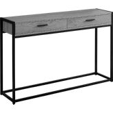 48" Accent Table in Grey & Black Metal Hall Console